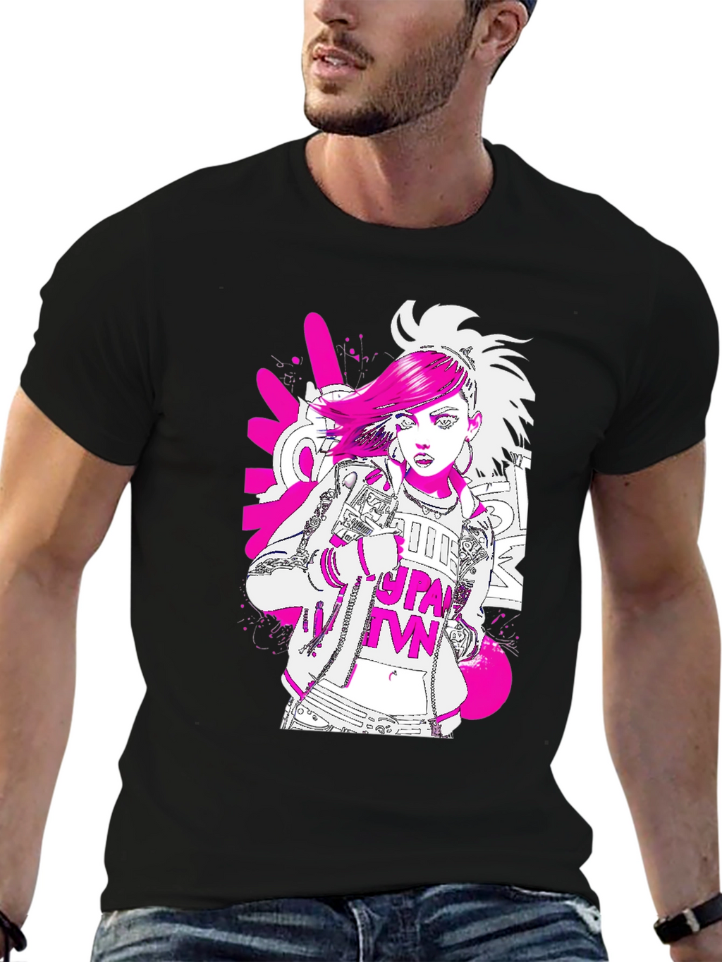 Graphic Print Tee - Punk Style