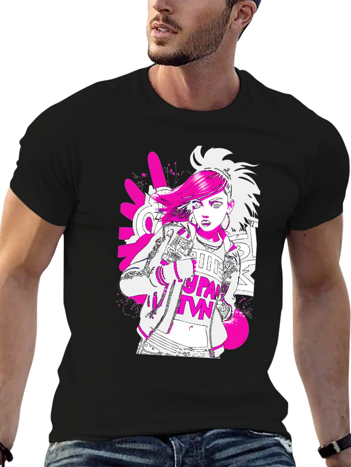 Graphic Print Tee - Punk Style