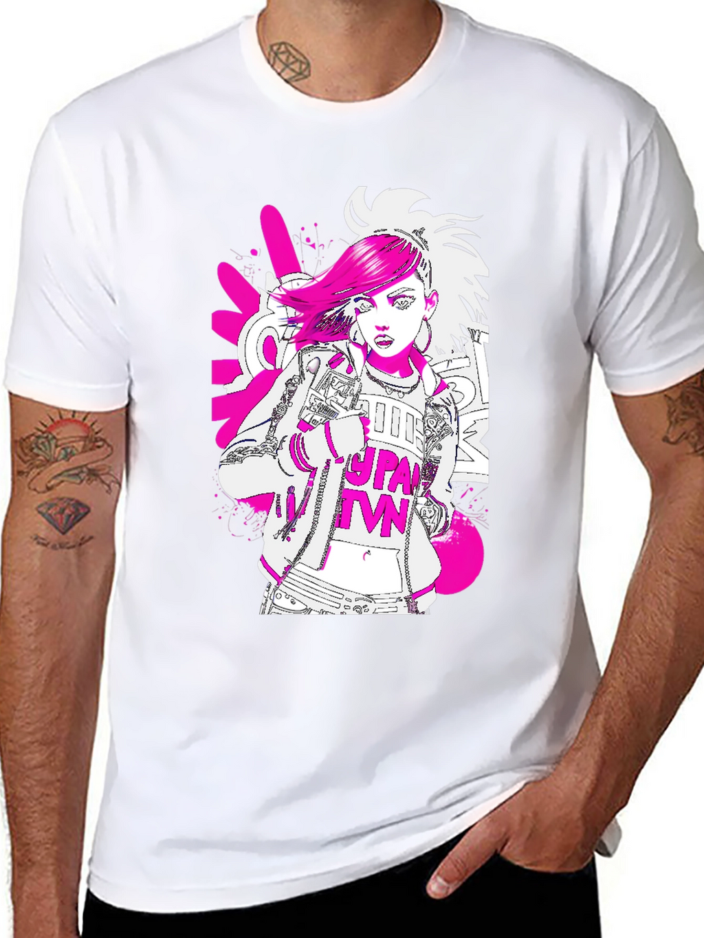 Graphic Print Tee - Punk Style