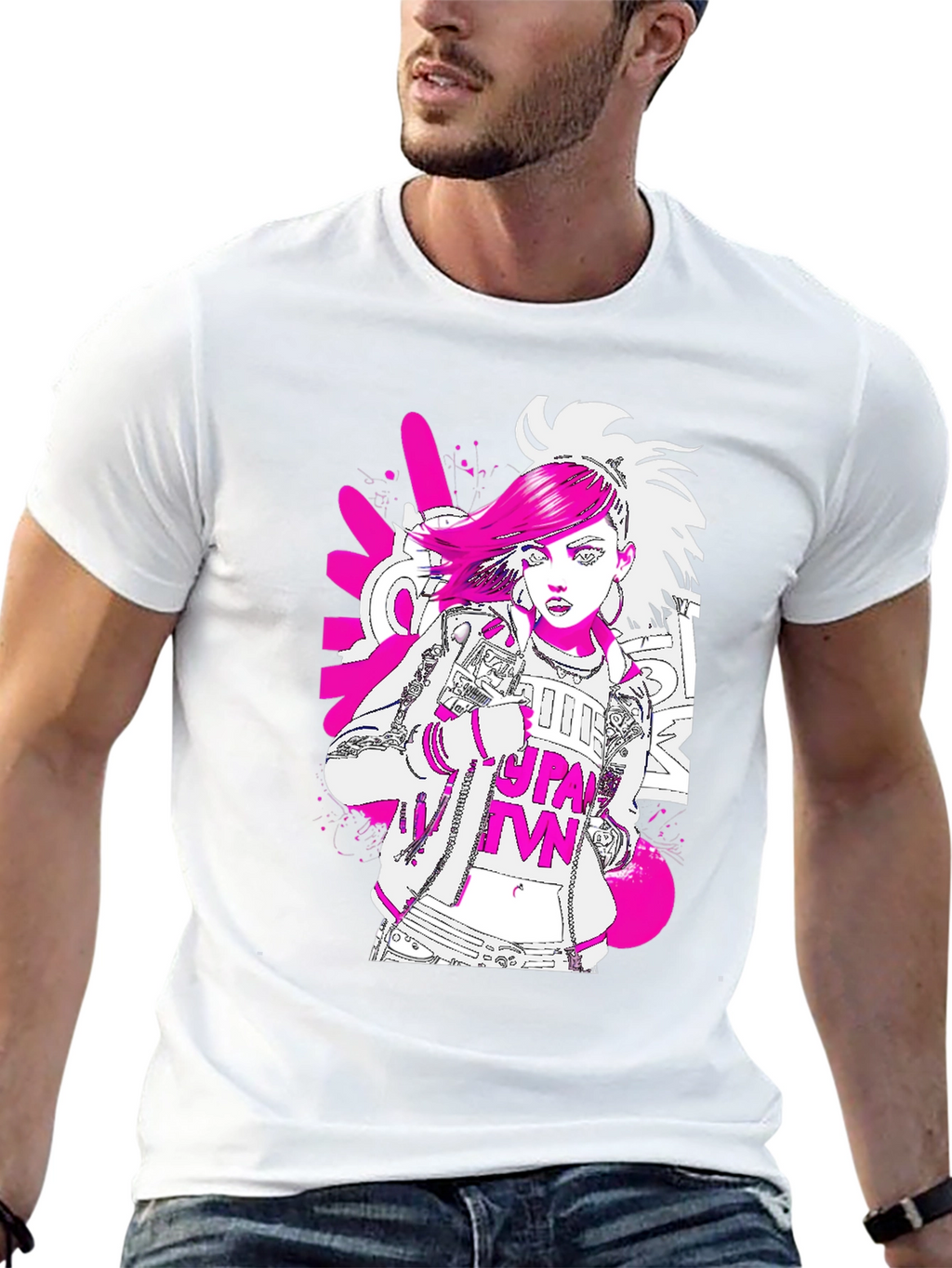 Graphic Print Tee - Punk Style