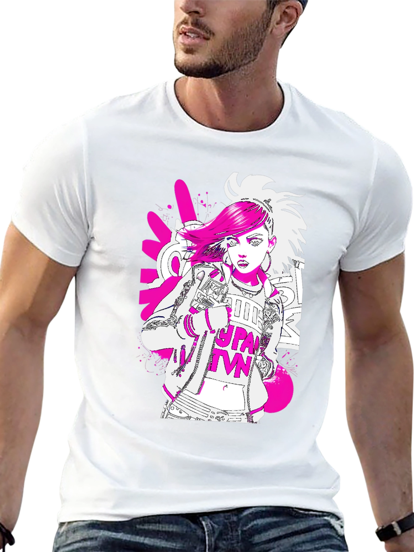 Graphic Print Tee - Punk Style