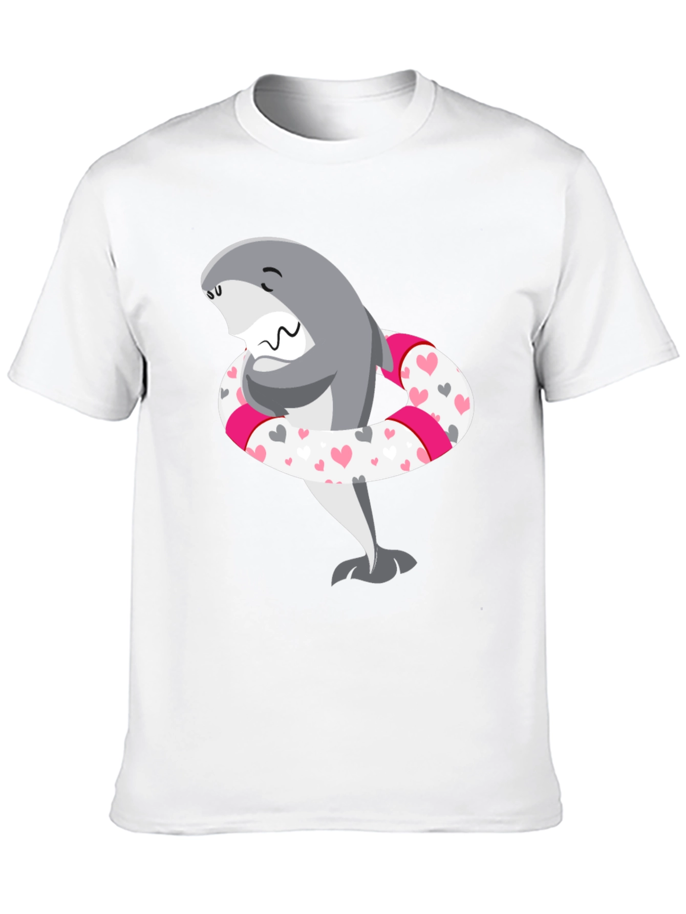 Shark in Heart Tube Mens Black T-Shirt
