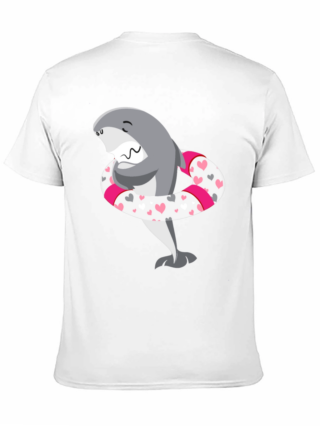 Shark in Heart Tube Mens Black T-Shirt