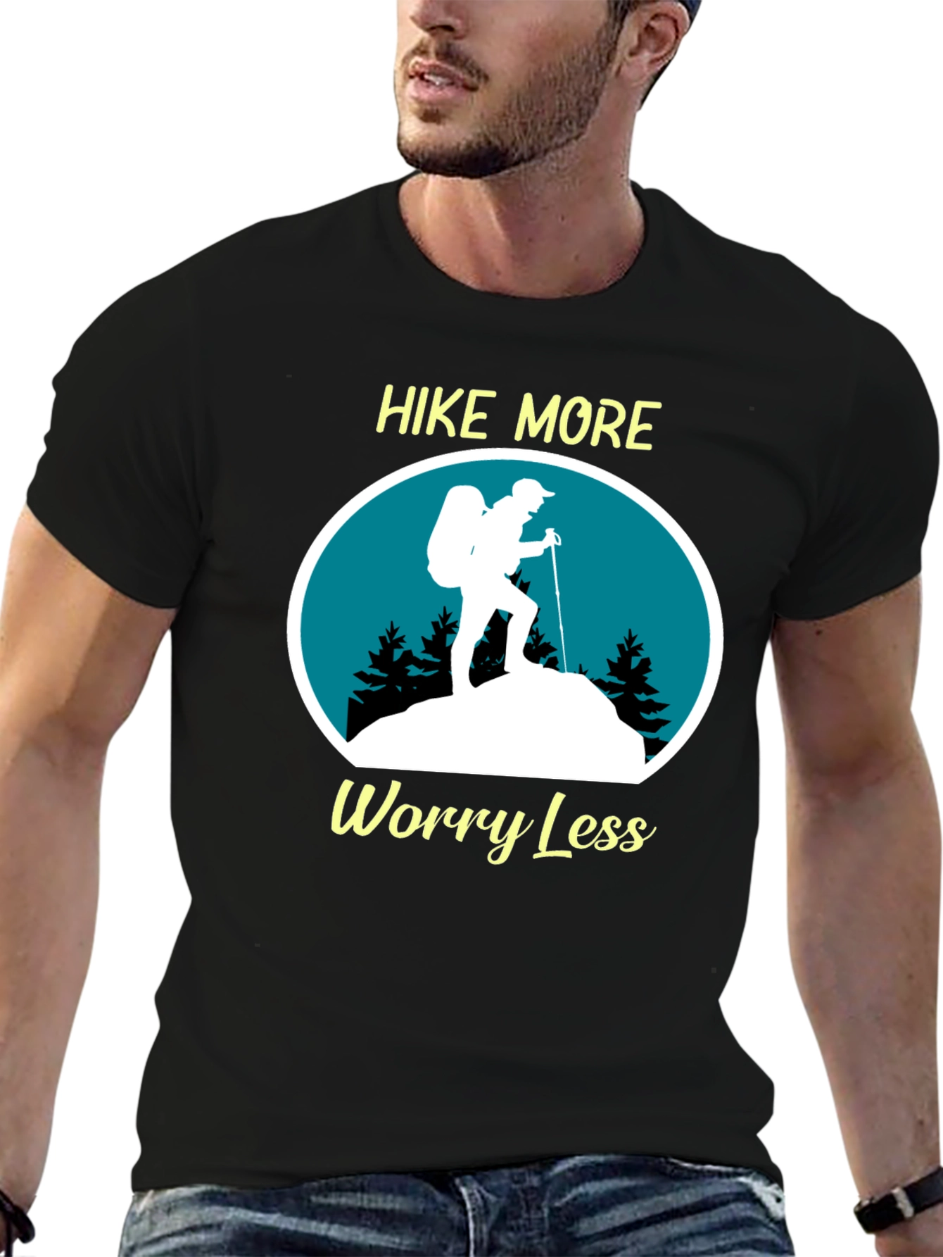 Hike More Worry Less Graphic Tee - Black T-Shirt