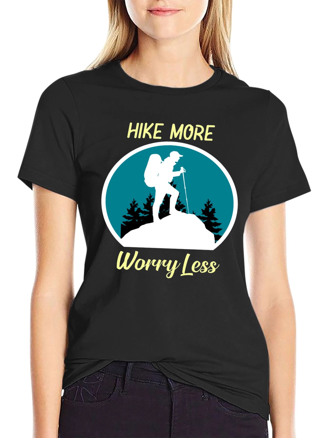 Hike More Worry Less Graphic Tee - Black T-Shirt
