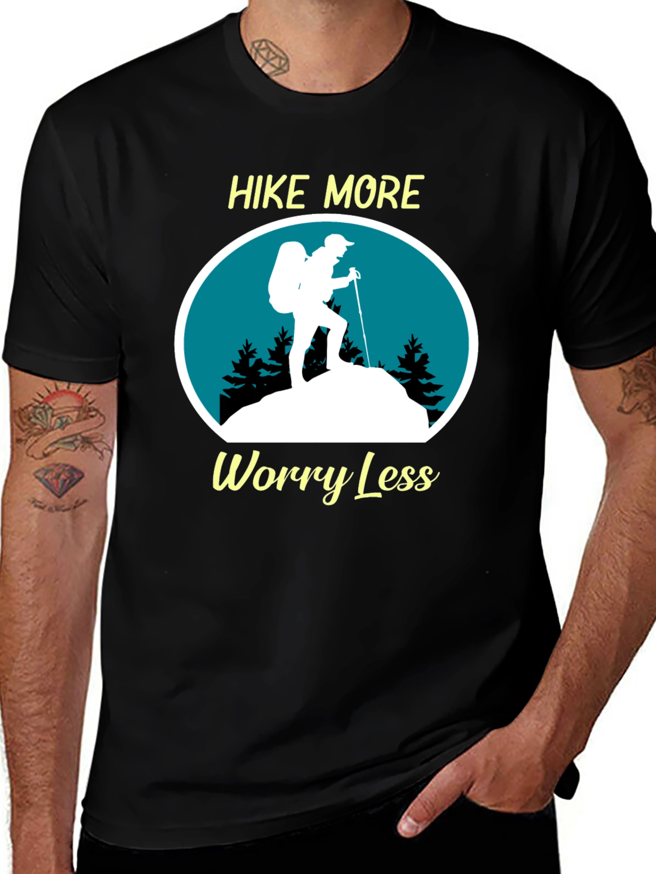 Hike More Worry Less Graphic Tee - Black T-Shirt