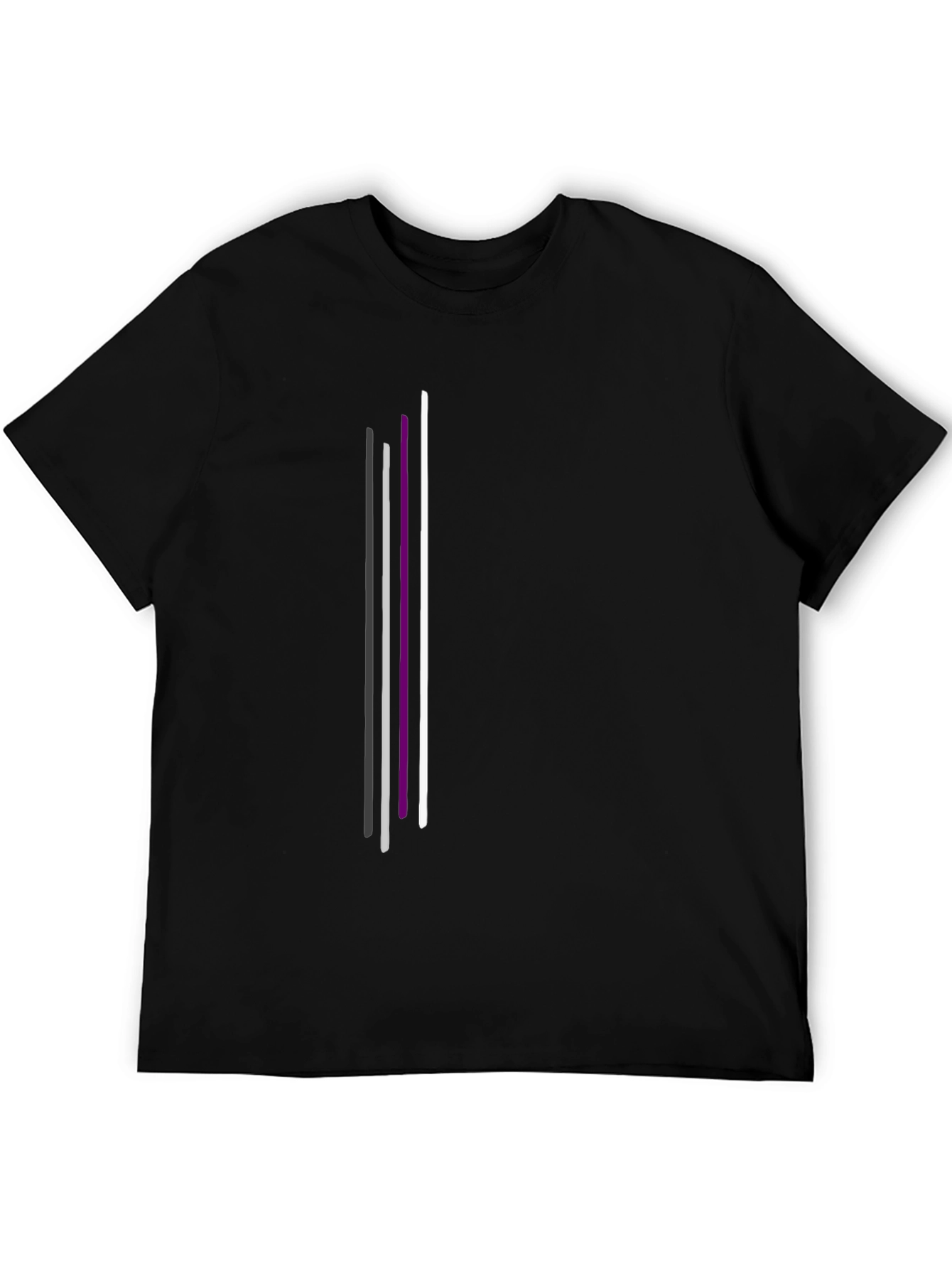Asexual Pride Vertical Stripes Black T-Shirt