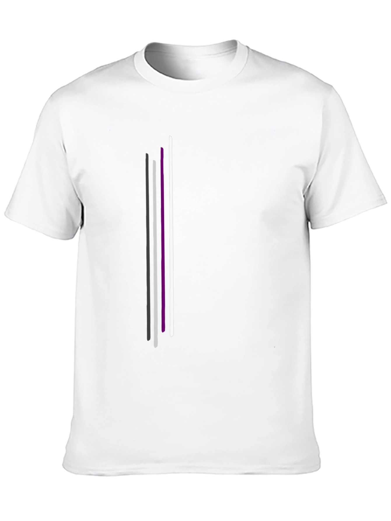 Asexual Pride Vertical Stripes Black T-Shirt
