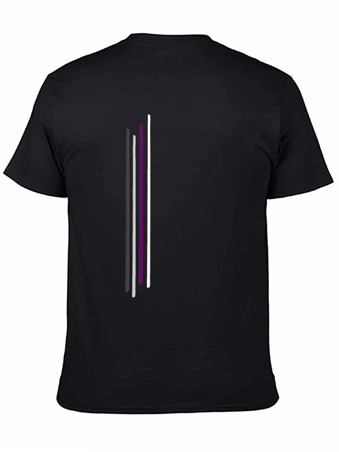 Asexual Pride Vertical Stripes Black T-Shirt