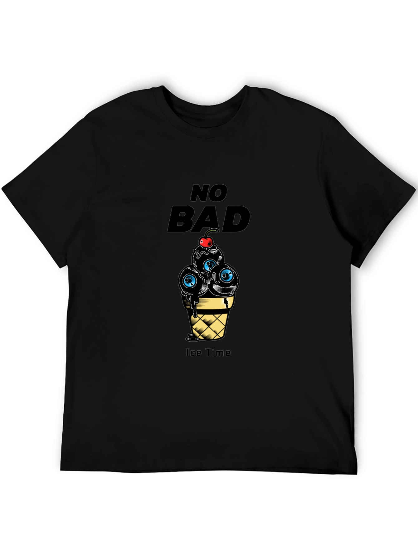 No Bad Ice Time Black Graphic T-Shirt