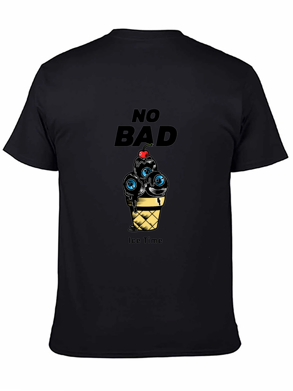 No Bad Ice Time Black Graphic T-Shirt