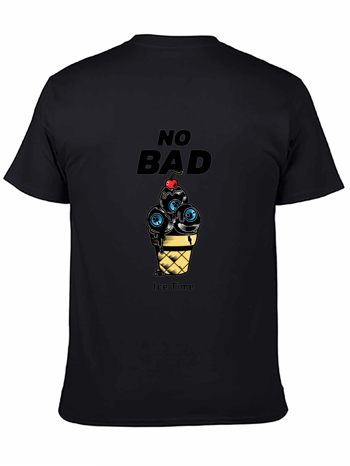 No Bad Ice Time Black Graphic T-Shirt