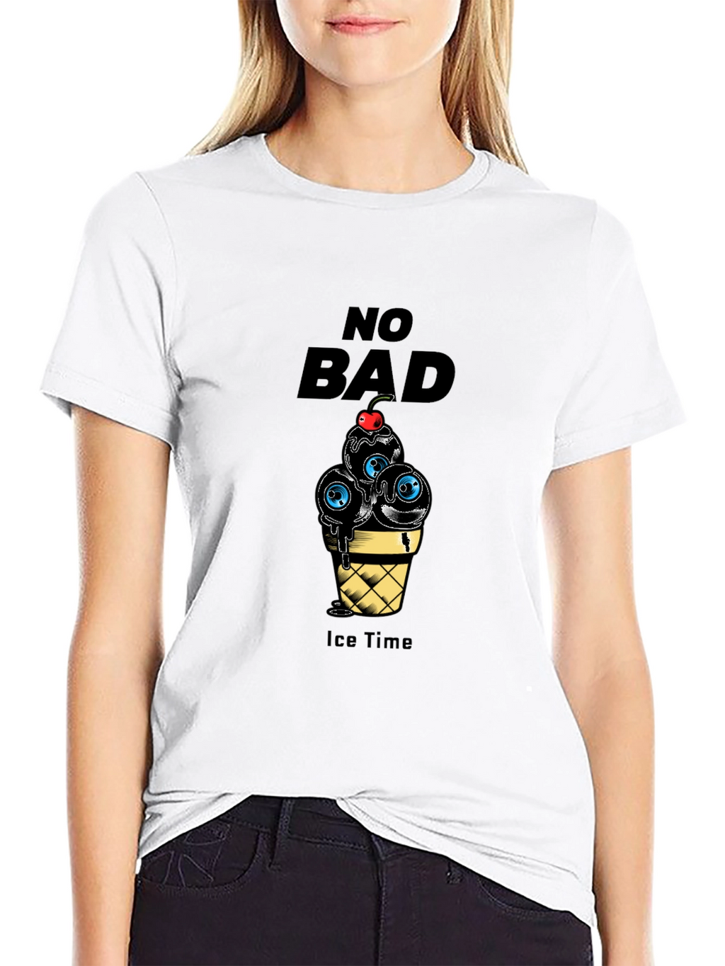 No Bad Ice Time Black Graphic T-Shirt