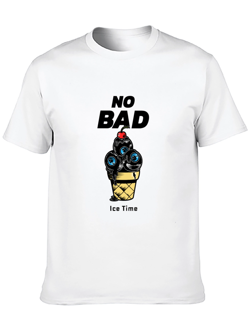 No Bad Ice Time Black Graphic T-Shirt