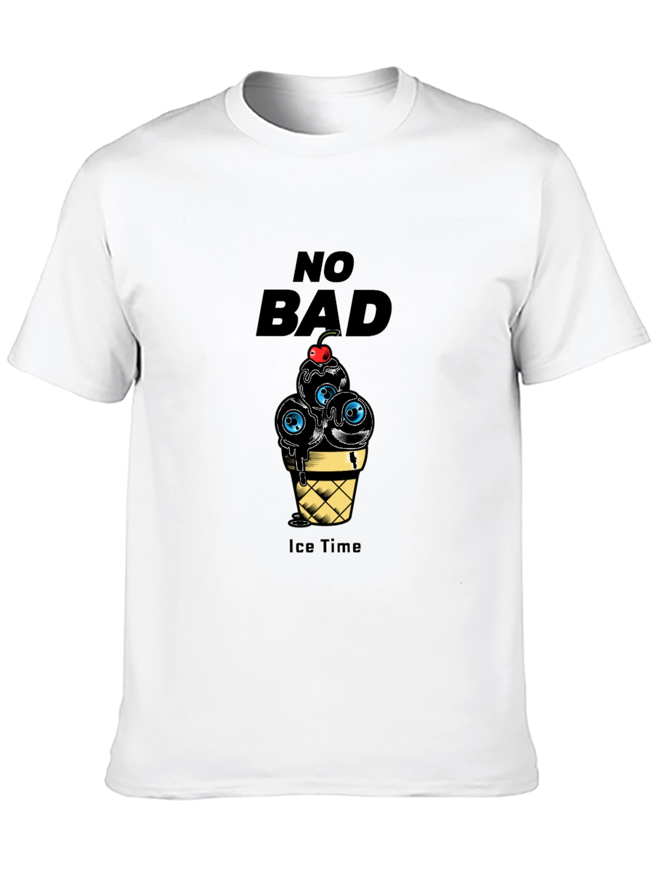 No Bad Ice Time Black Graphic T-Shirt