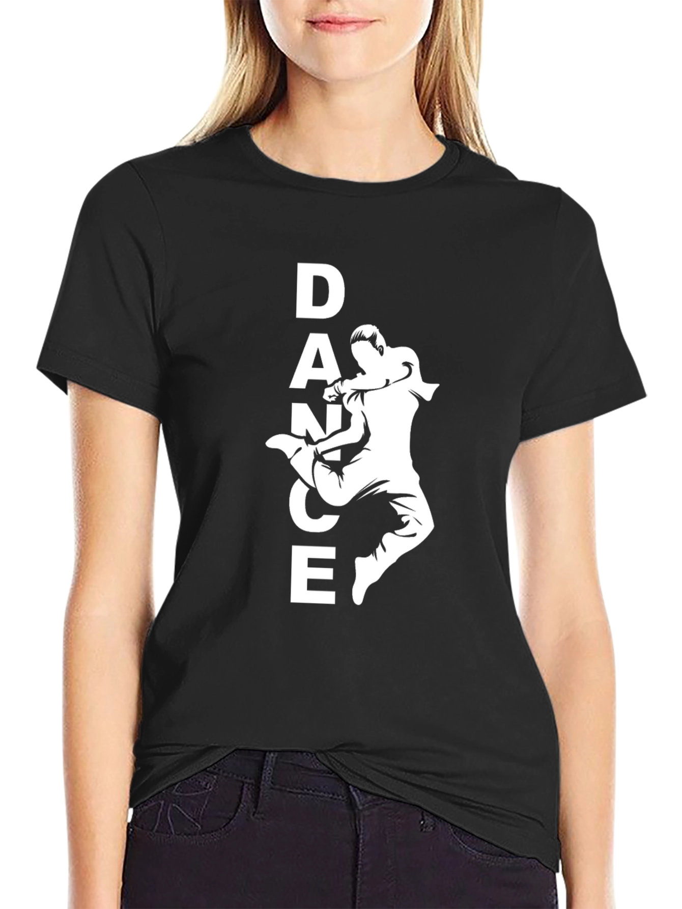 Dance Graphic Tee - Black Cotton T-Shirt