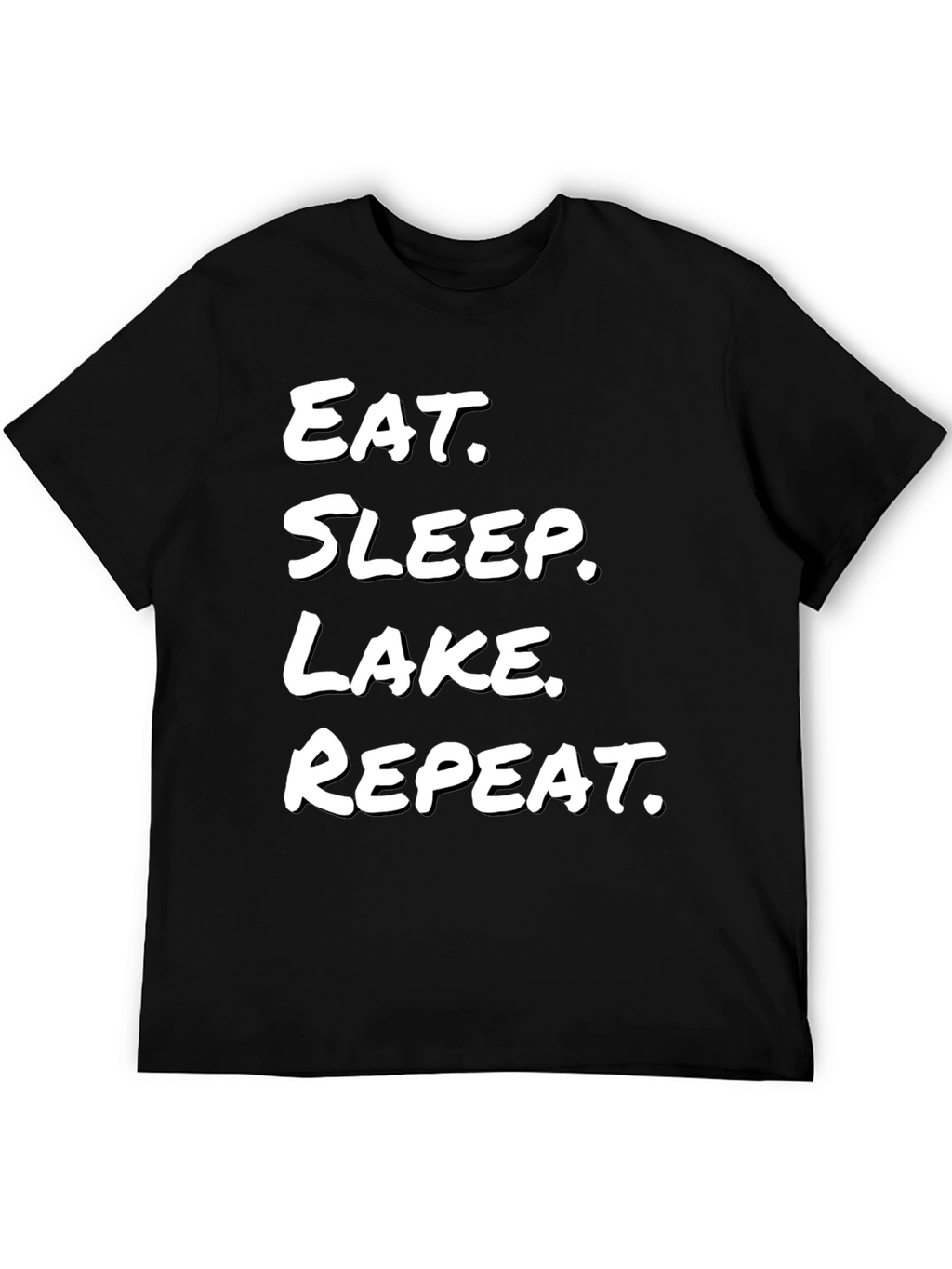 Eat. Sleep. Lake. Repeat. Black T-Shirt
