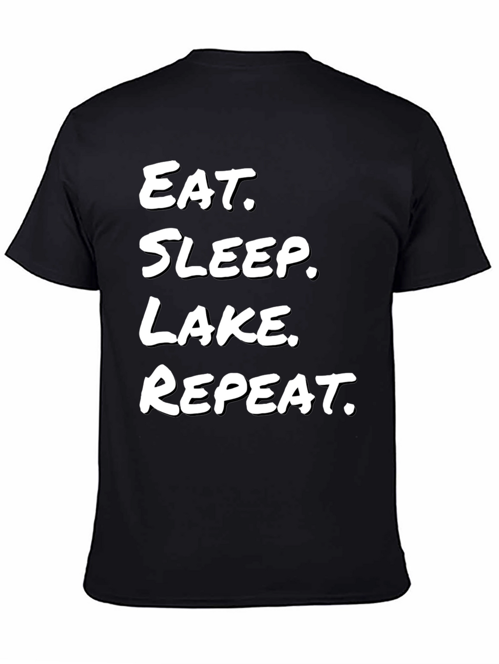 Eat. Sleep. Lake. Repeat. Black T-Shirt