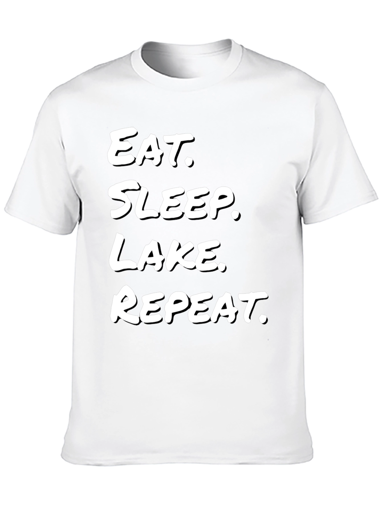 Eat. Sleep. Lake. Repeat. Black T-Shirt