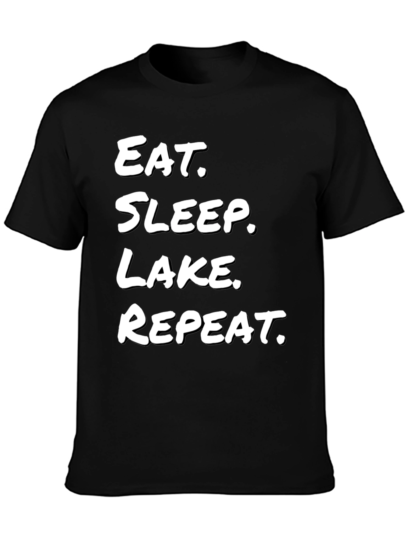 Eat. Sleep. Lake. Repeat. Black T-Shirt