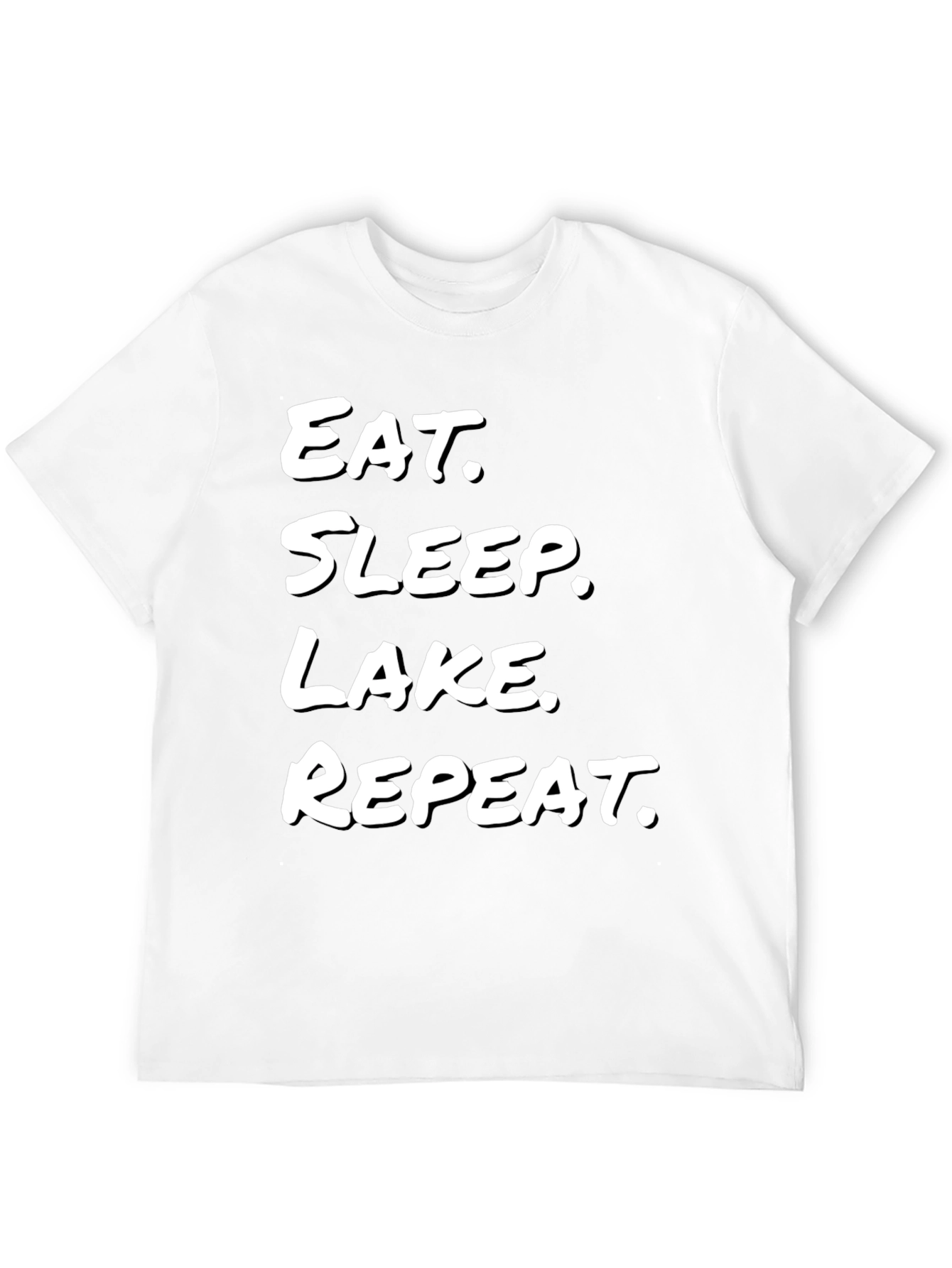 Eat. Sleep. Lake. Repeat. Black T-Shirt