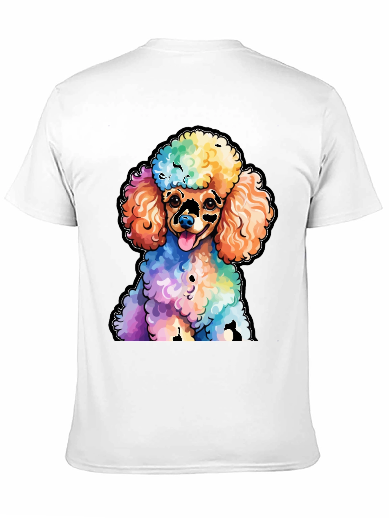 Rainbow Poodle Graphic T-Shirt
