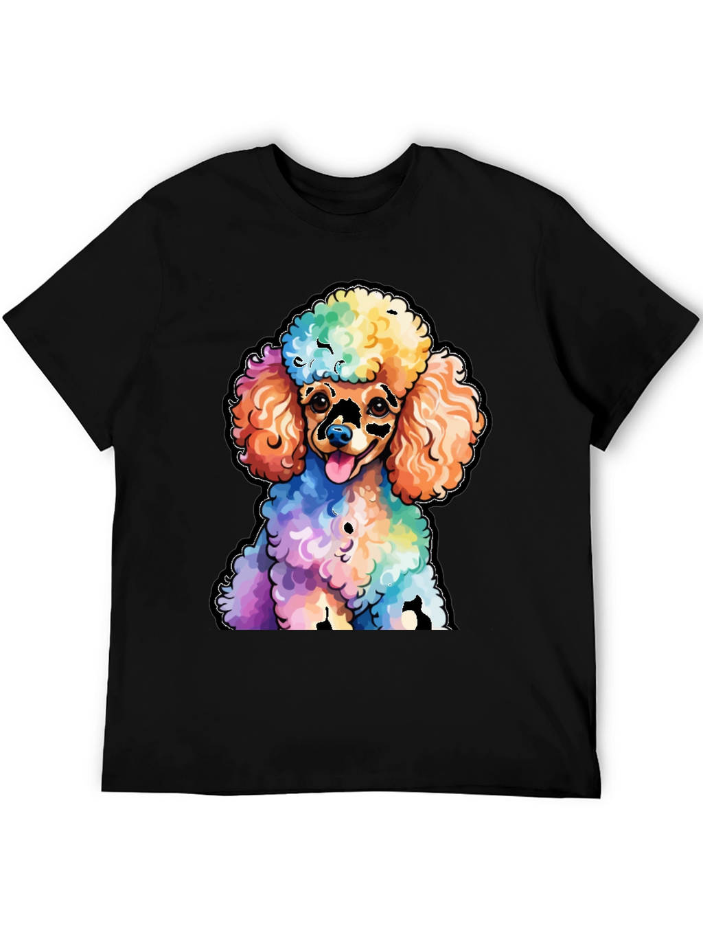 Rainbow Poodle Graphic T-Shirt