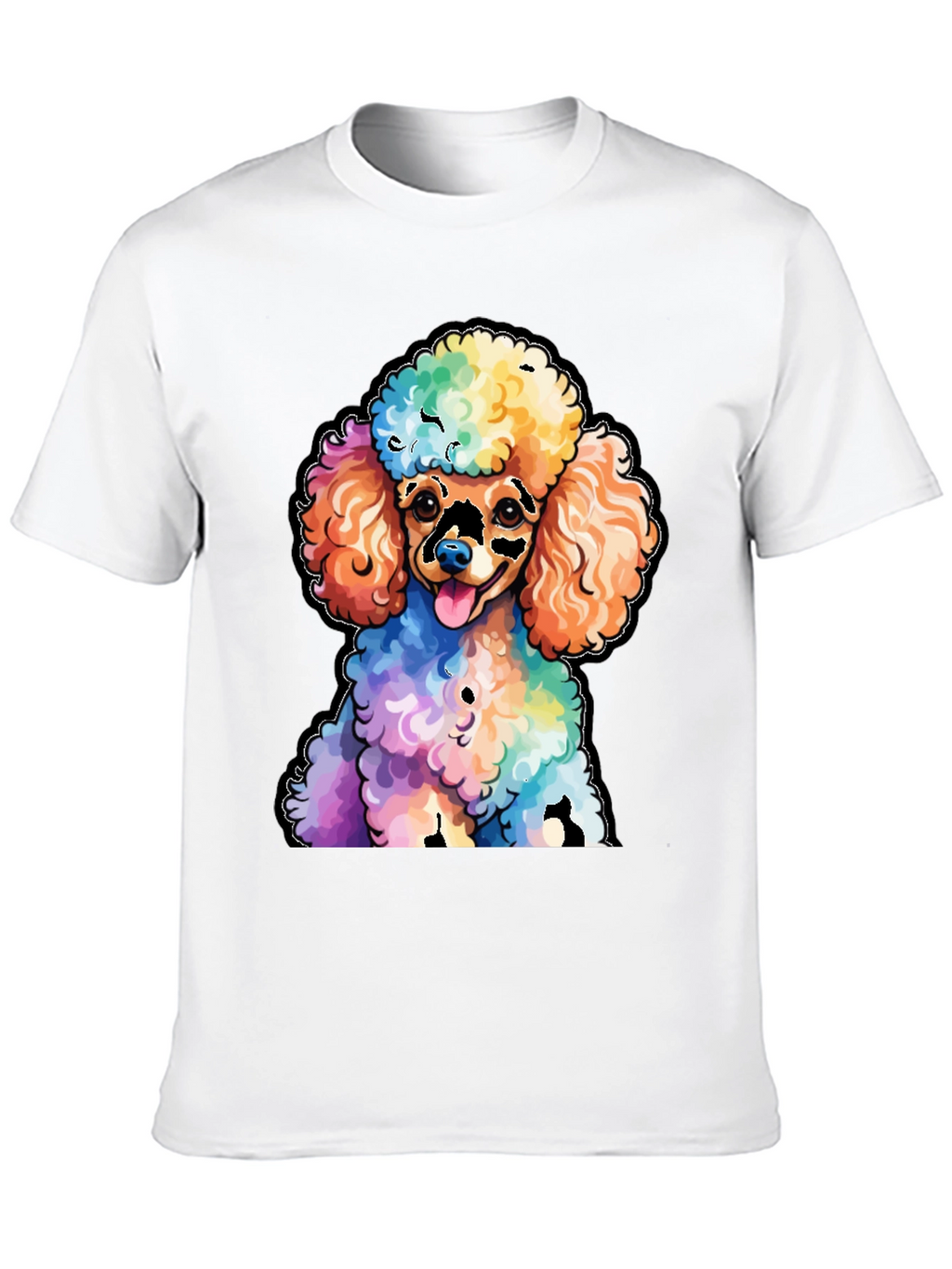 Rainbow Poodle Graphic T-Shirt