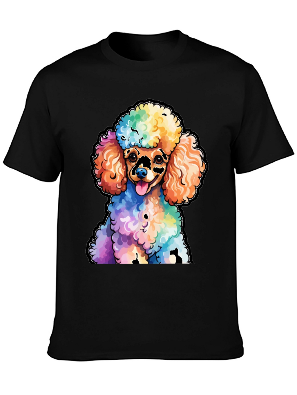 Rainbow Poodle Graphic T-Shirt