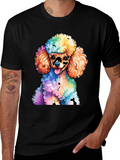 Rainbow Poodle Graphic T-Shirt