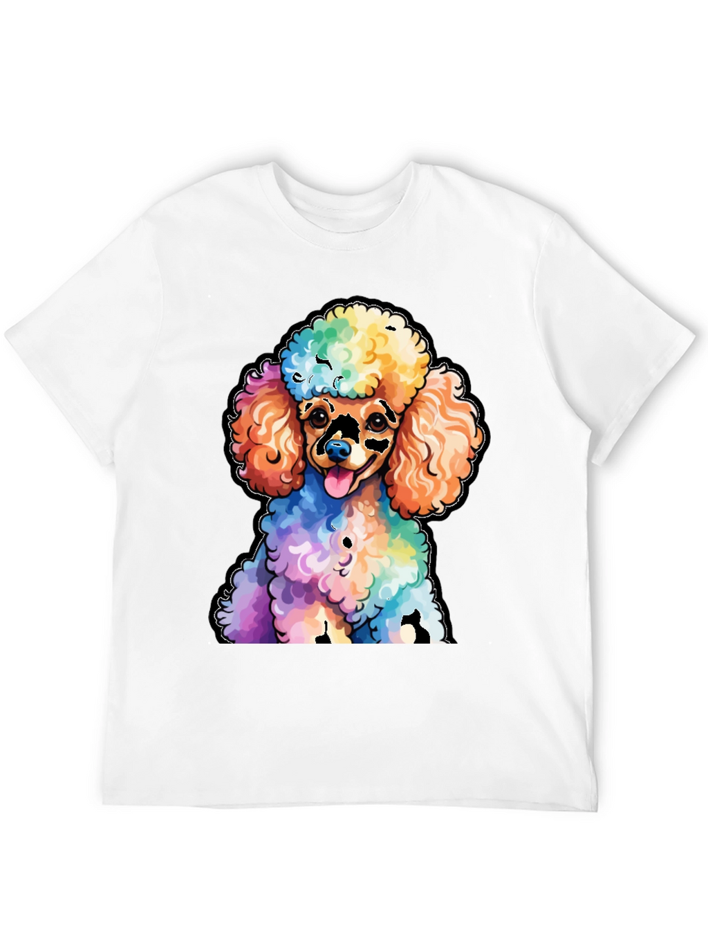 Rainbow Poodle Graphic T-Shirt