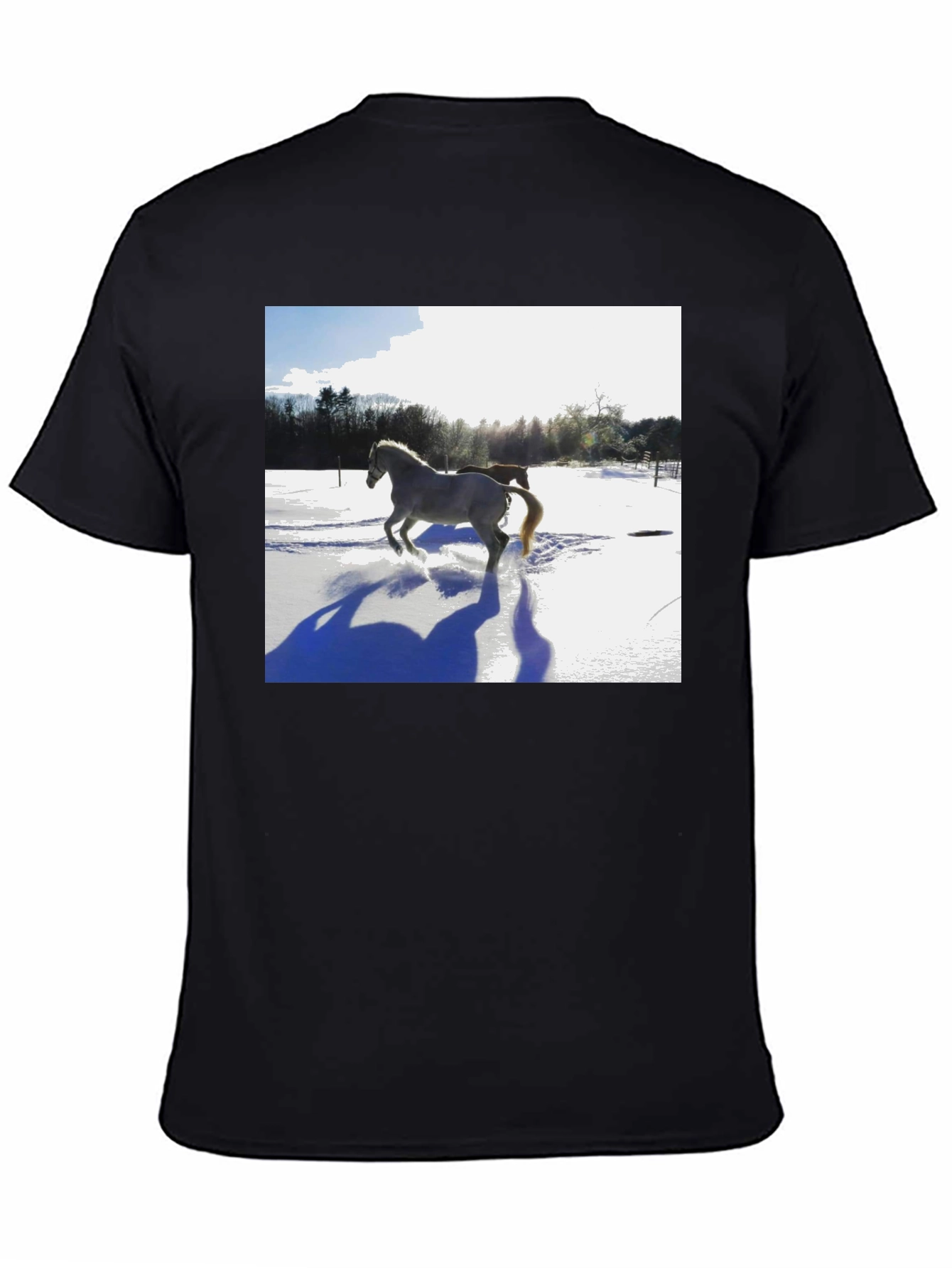 Horse in Snow Graphic T-Shirt