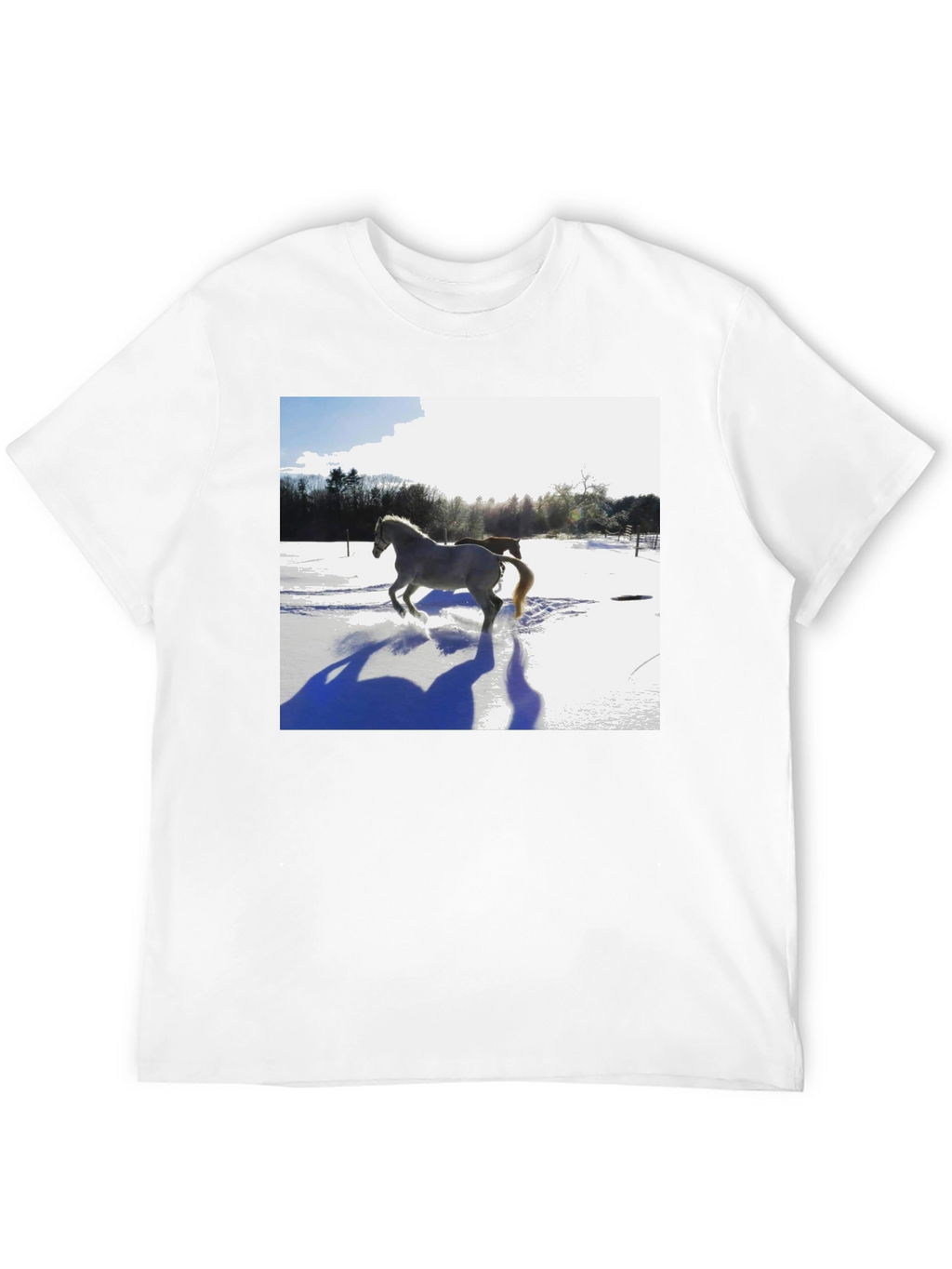 Horse in Snow Graphic T-Shirt