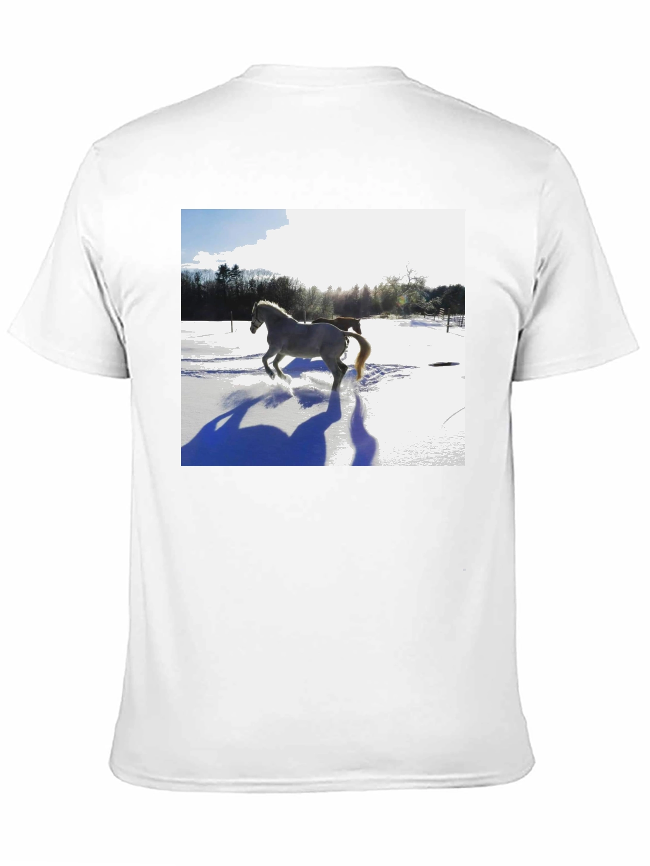 Horse in Snow Graphic T-Shirt