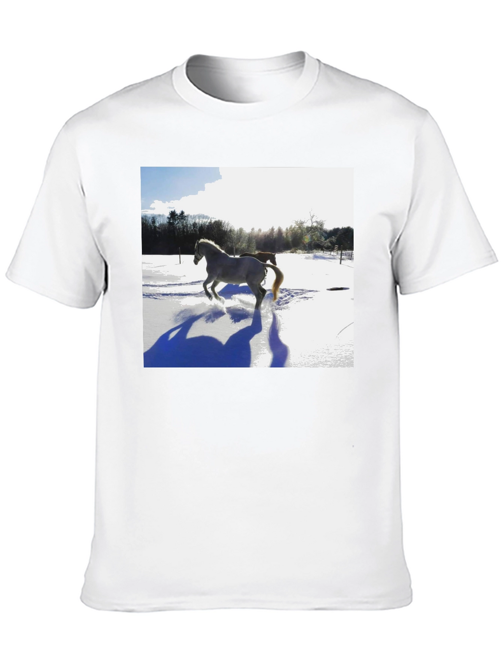 Horse in Snow Graphic T-Shirt
