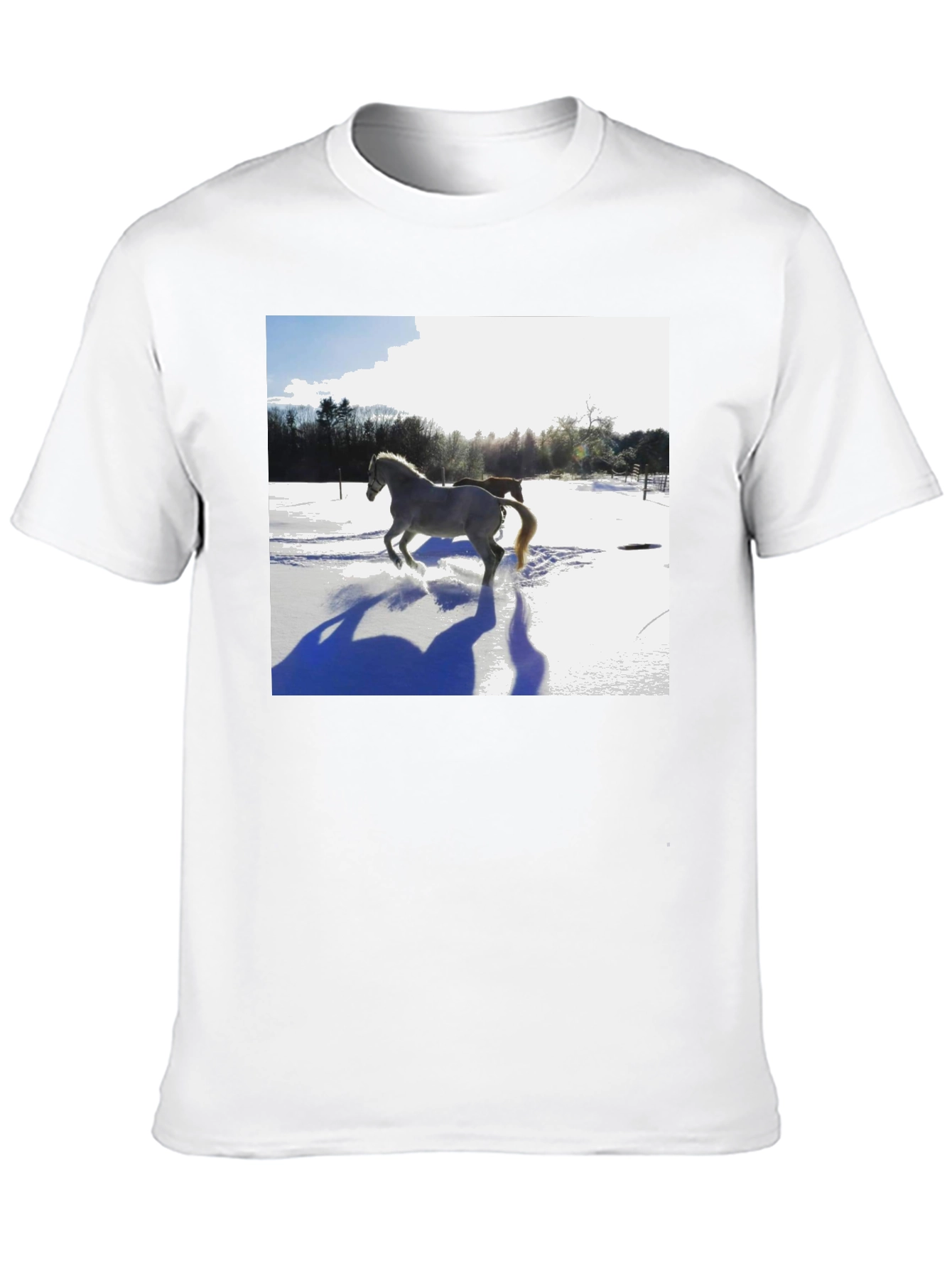 Horse in Snow Graphic T-Shirt