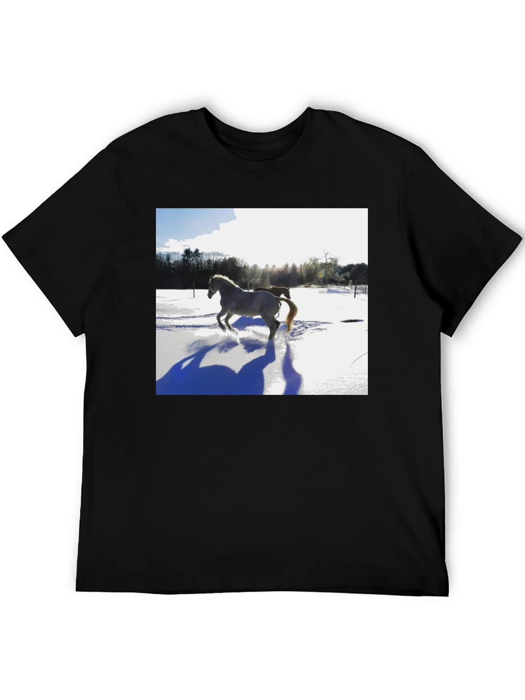 Horse in Snow Graphic T-Shirt