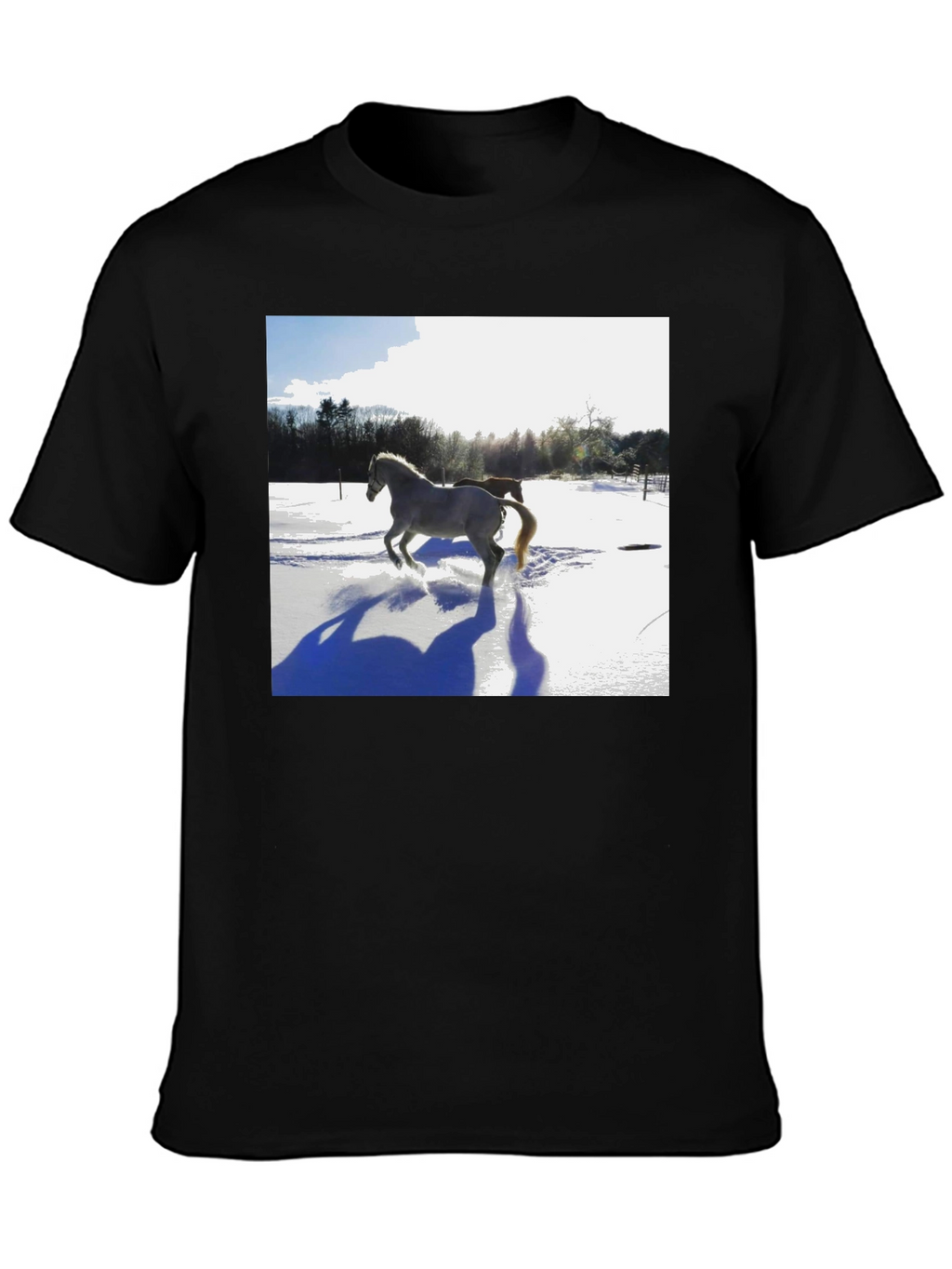Horse in Snow Graphic T-Shirt