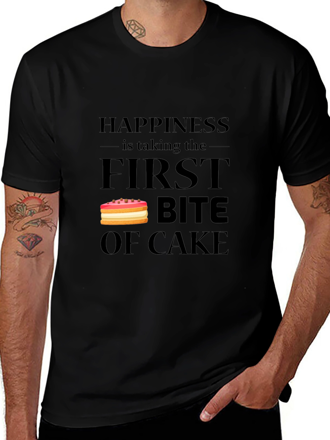 Happiness is Taking the First Bite of Cake T-Shirt