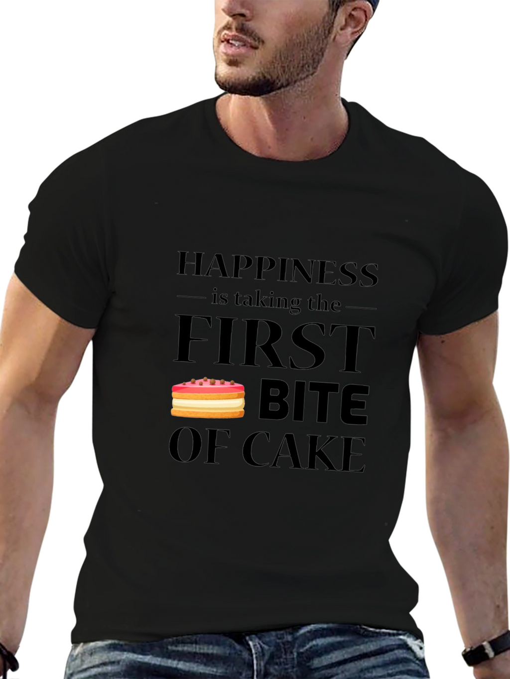 Happiness is Taking the First Bite of Cake T-Shirt
