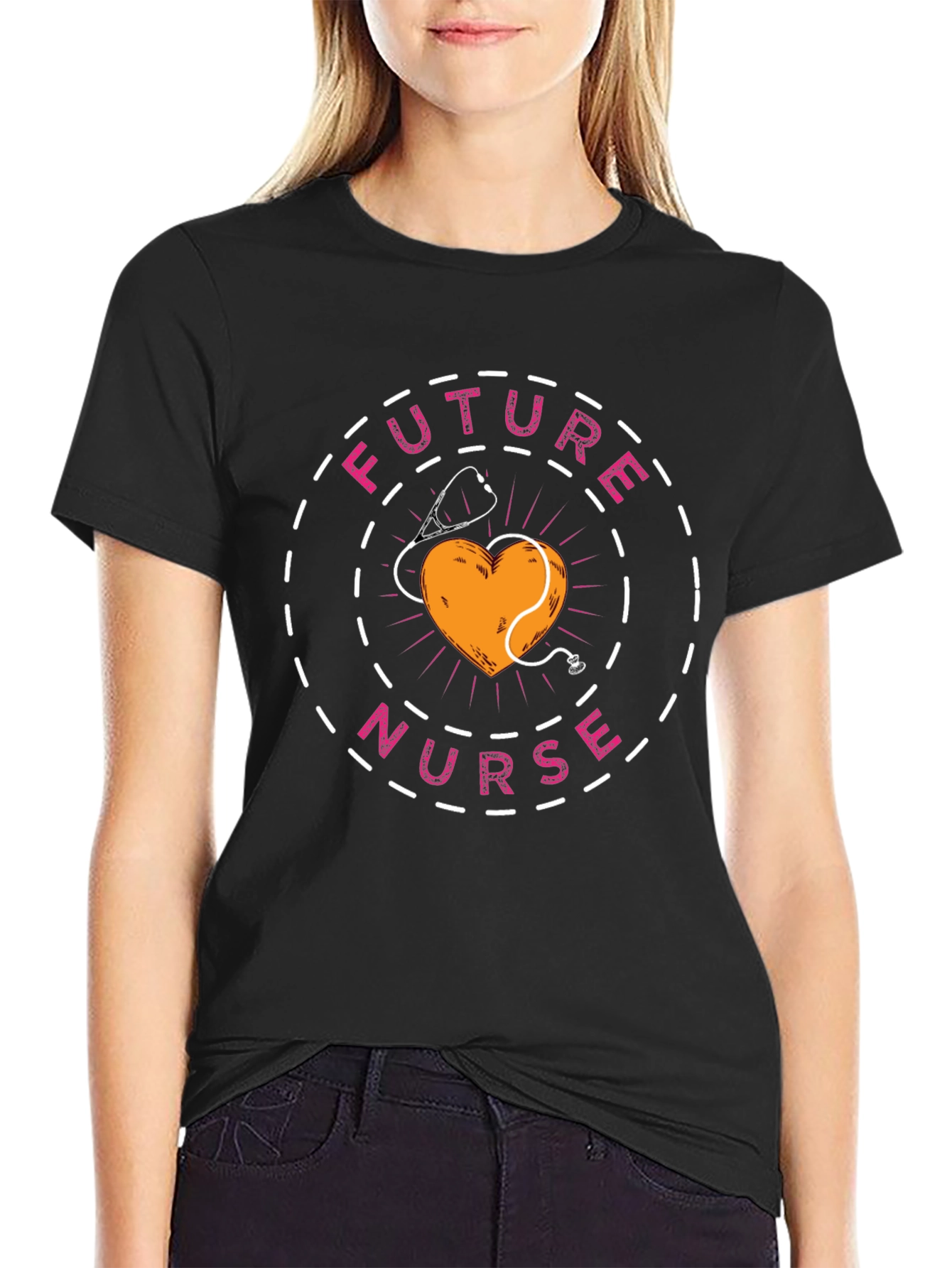 Future Nurse T-Shirt - Heart & Stethoscope Design