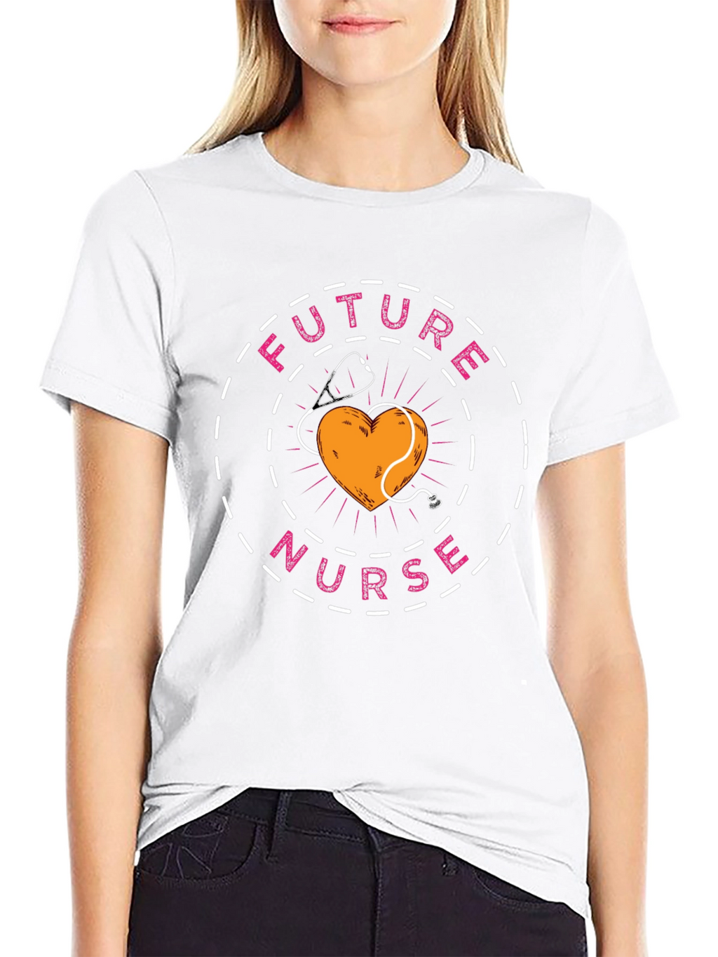 Future Nurse T-Shirt - Heart & Stethoscope Design