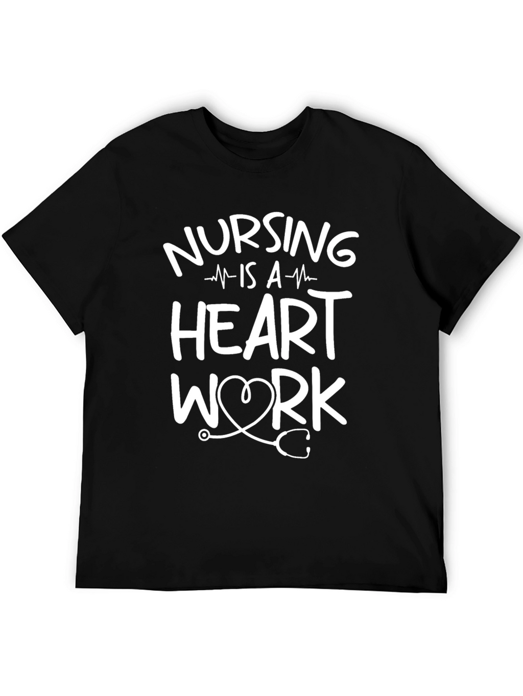 Nursing Is A Work Of Heart Black T-Shirt