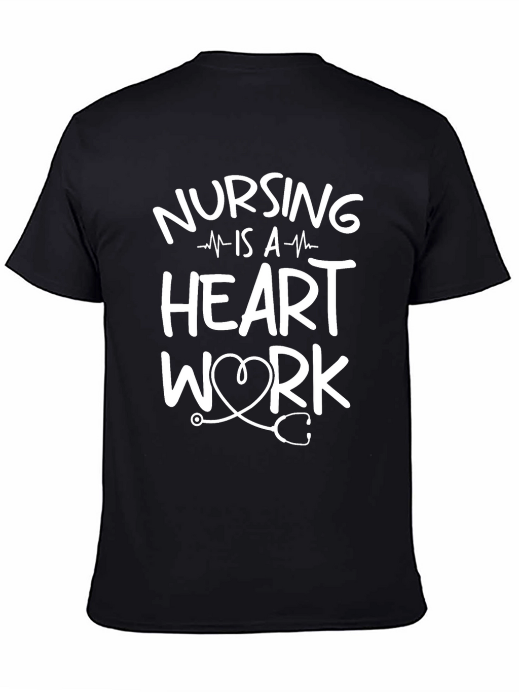 Nursing Is A Work Of Heart Black T-Shirt