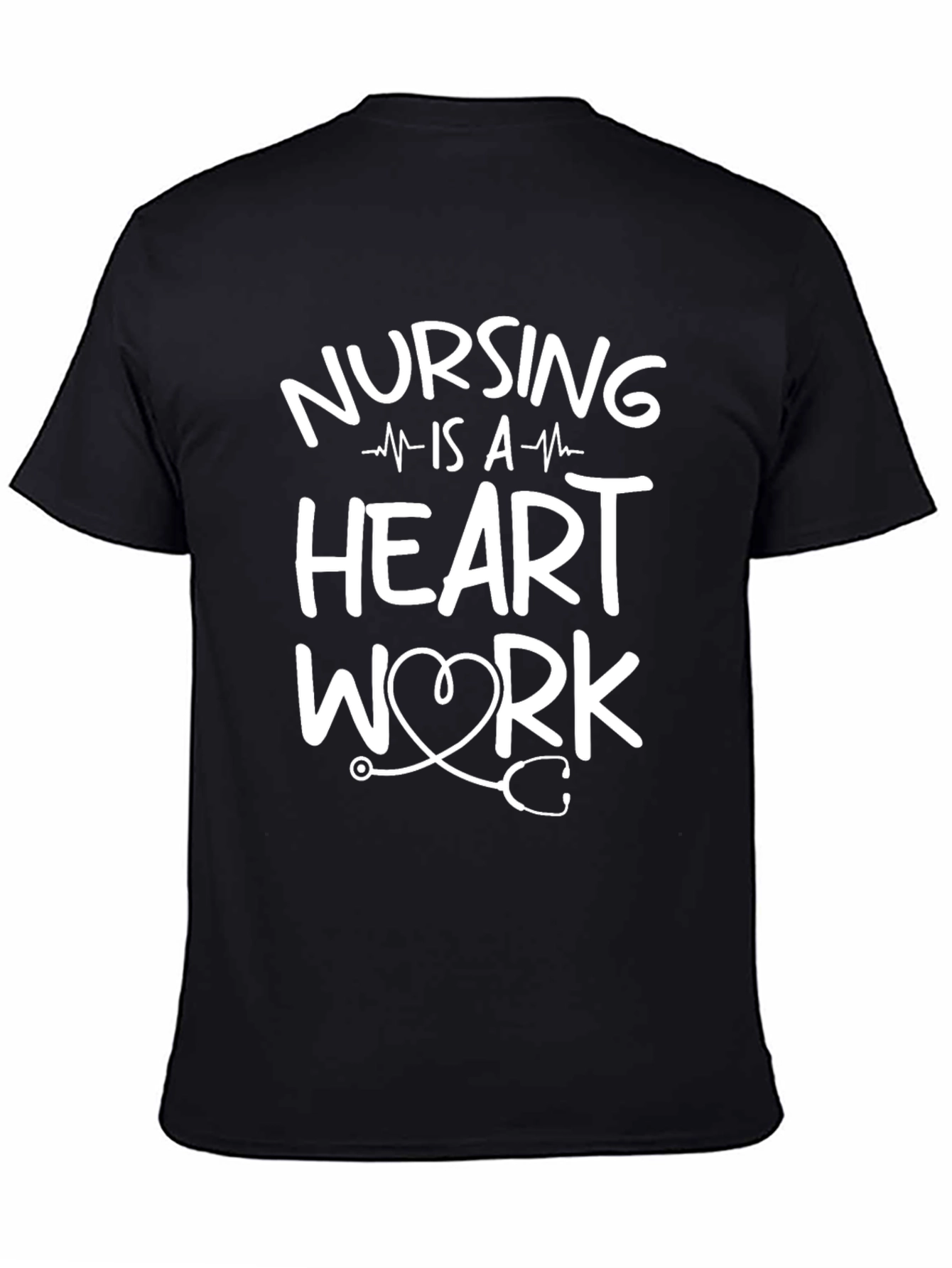 Nursing Is A Work Of Heart Black T-Shirt