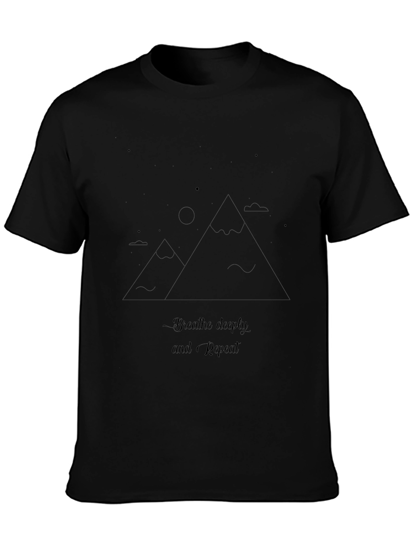 Breathe Deeply T-Shirt - Mountain Design