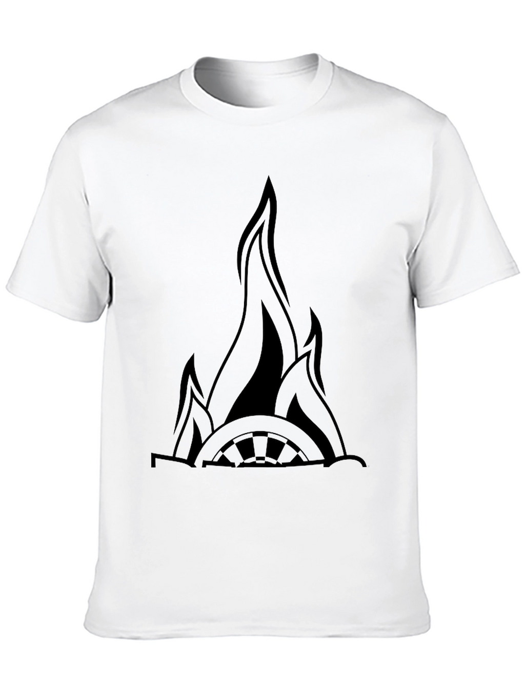 Flaming Wheel Black Graphic Tee