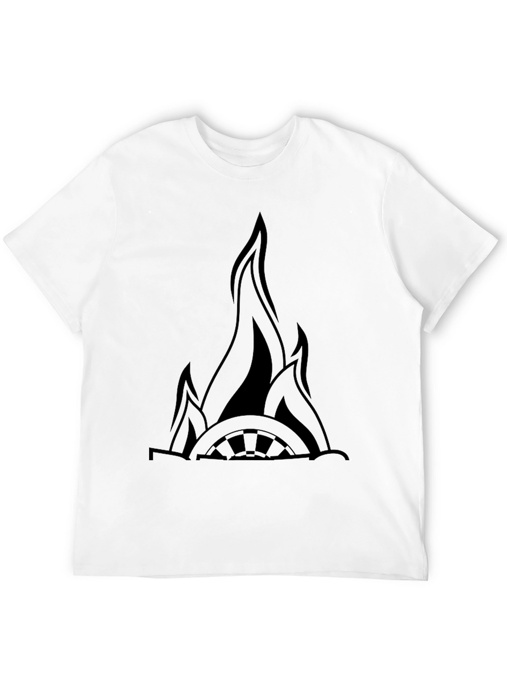 Flaming Wheel Black Graphic Tee