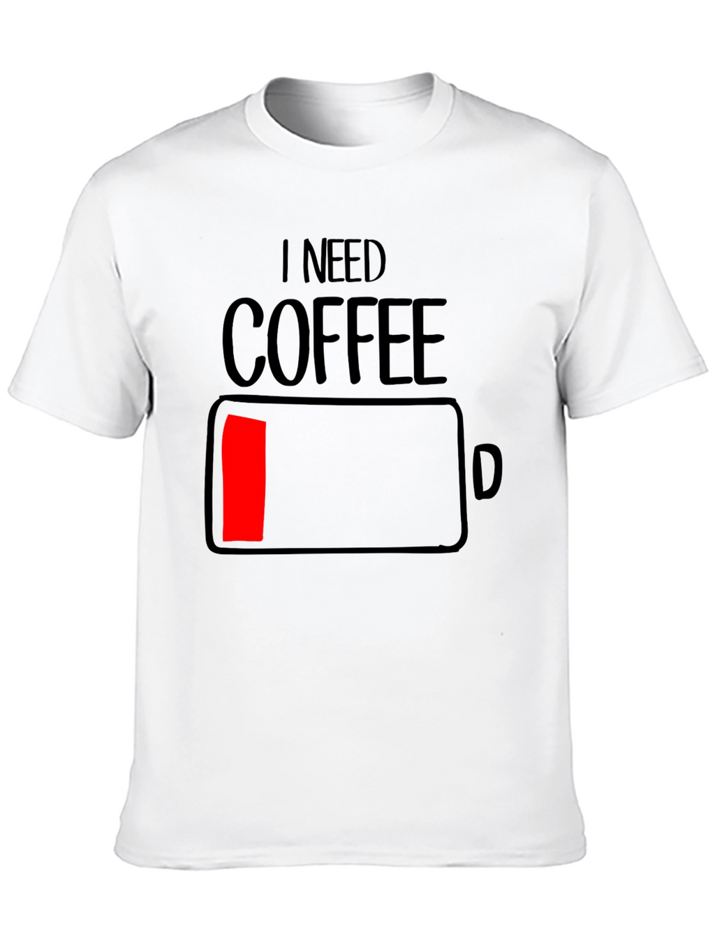 I Need Coffee - Funny Low Battery T-Shirt