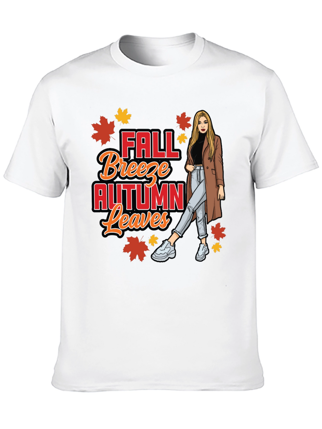 Fall Breeze Autumn Leaves Graphic T-Shirt